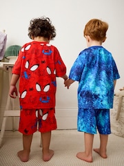 Red/Blue Spidey and Friends 2 Pack 100% Cotton Short Pyjamas (12mths-10yrs) - Image 3 of 10