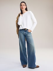 Blanco - Long Sleeve Heavyweight Crew Neck T-Shirt - Imagen 3 de 7