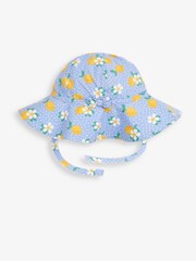 JoJo Maman Bébé Blue Floral Floppy Sun Hat - Image 1 of 2