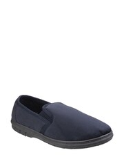Fleet & Foster Blue John Twin Gusset Memory Foam Slippers - Image 2 of 5