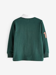 Navy Blue/Tan Brown/Green Harlequin Rugby Shirt (3-16yrs) - Image 2 of 2