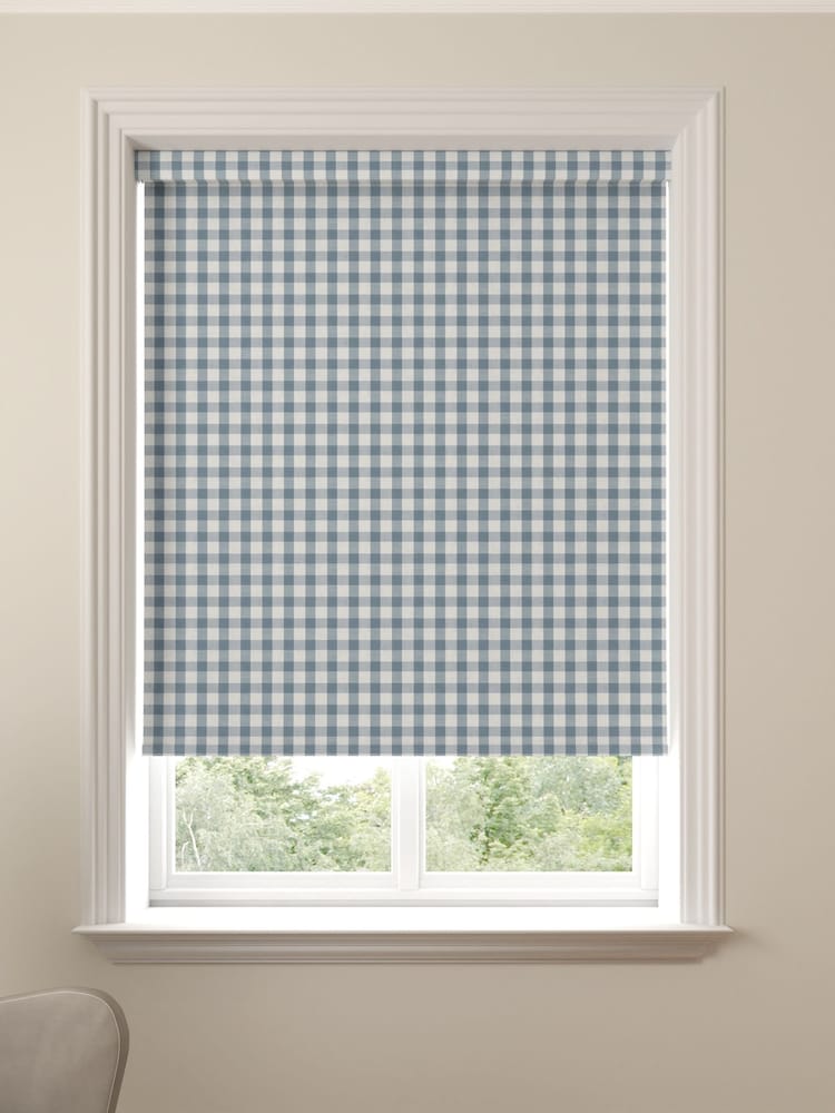 Blue Gingham Made To Measure Roller Blind - Image 1 of 4