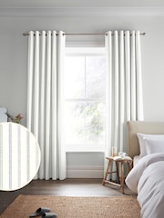 Laura Ashley Dove Grey Candy Stripe Made to Measure 100% Cotton Curtains - Image 1 of 9