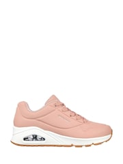 Skechers Peachy Pink Womens Standard Fit Uno Trainers - Image 1 of 3