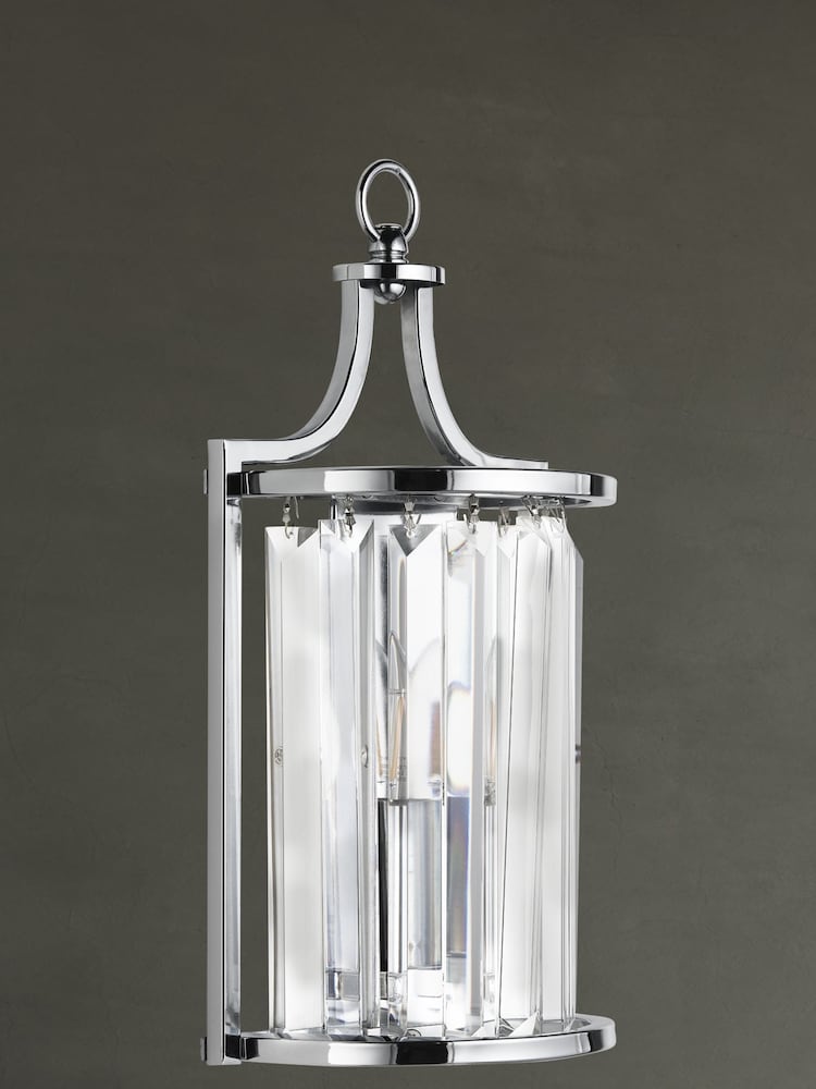 Searchlight Chrome Mystic Wall Light With Crystal Glass - Image 2 of 3