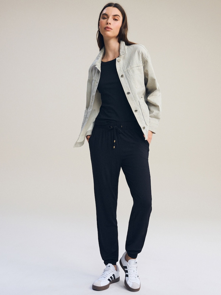 Black Jersey Joggers - Image 1 of 5