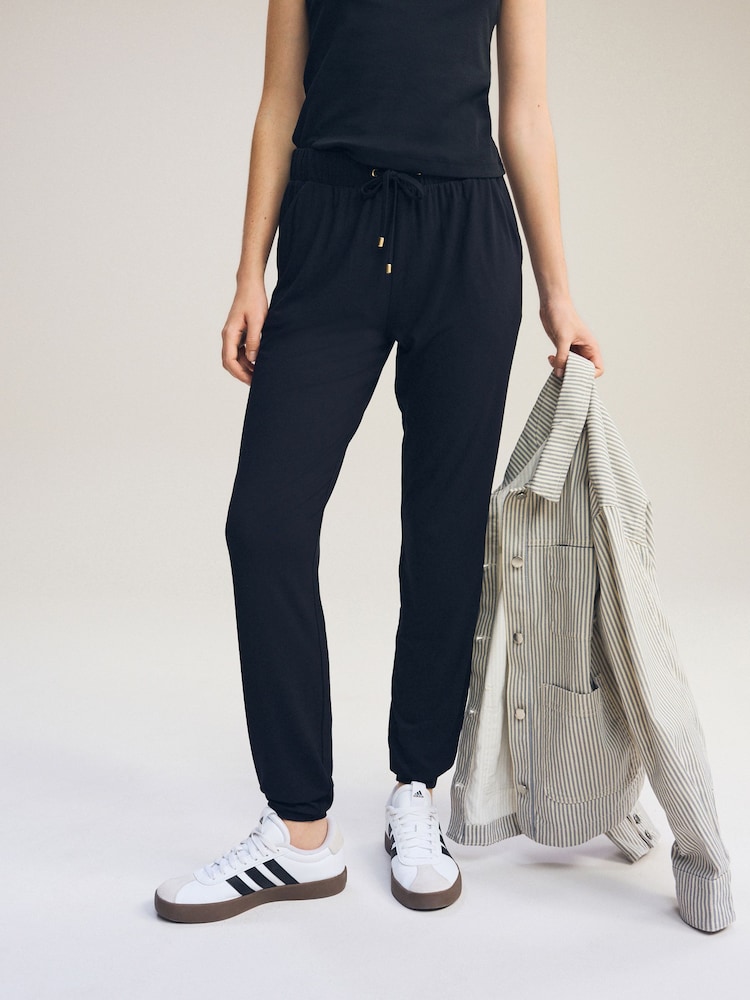 Black Jersey Joggers - Image 2 of 5