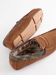 Tan Brown Luxury Signature Suede Moccasin Slippers - Image 5 of 6