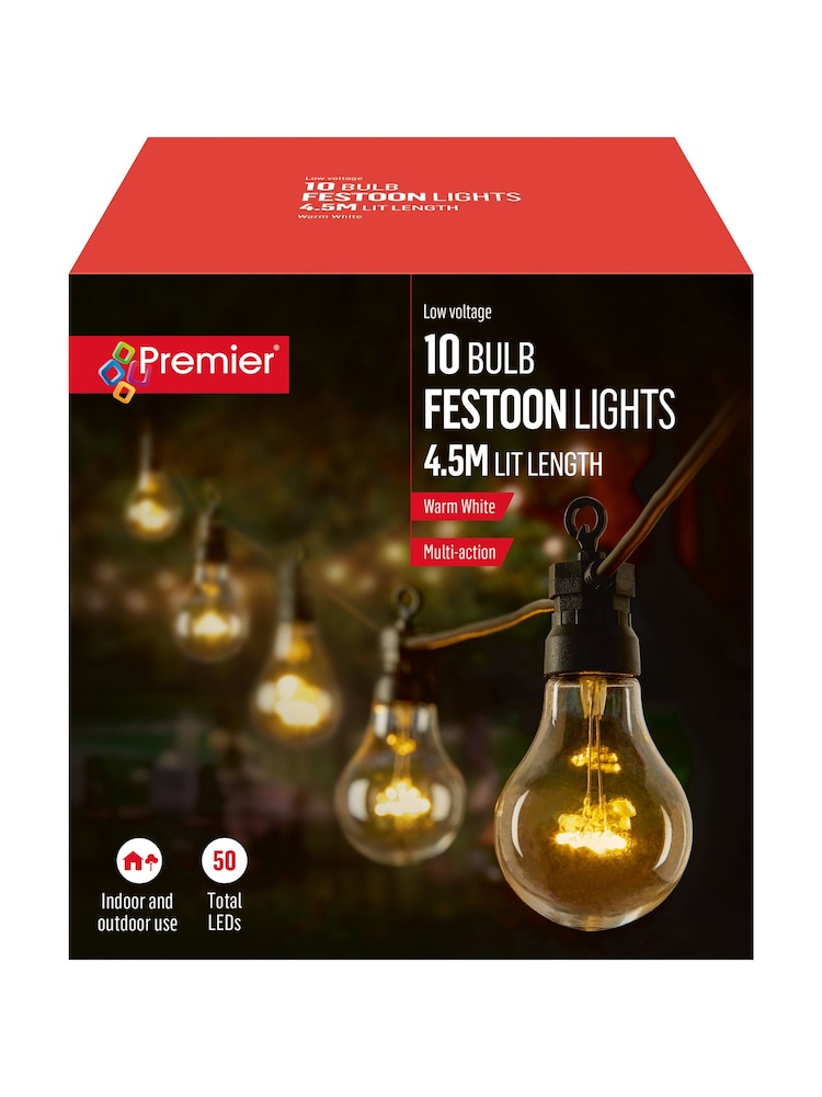 Premier Decorations Ltd Garden 10 Warm White Festoon Lights - Image 4 of 4