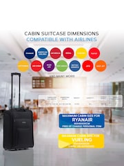 Flight Knight 55x40x20cm Ryanair Priority Soft Case Cabin Carry On Suitcase Hand Mono Canvas Luggage - Image 3 of 7