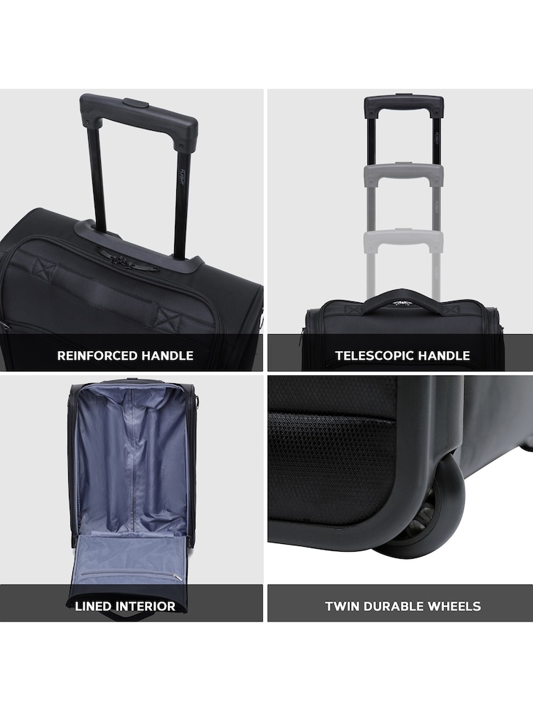 Flight Knight 55x40x20cm Ryanair Priority Soft Case Cabin Carry On Suitcase Hand Mono Canvas Luggage - Image 7 of 7