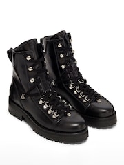 AllSaints Black Franka Ankle Calf Boots - Image 2 of 5