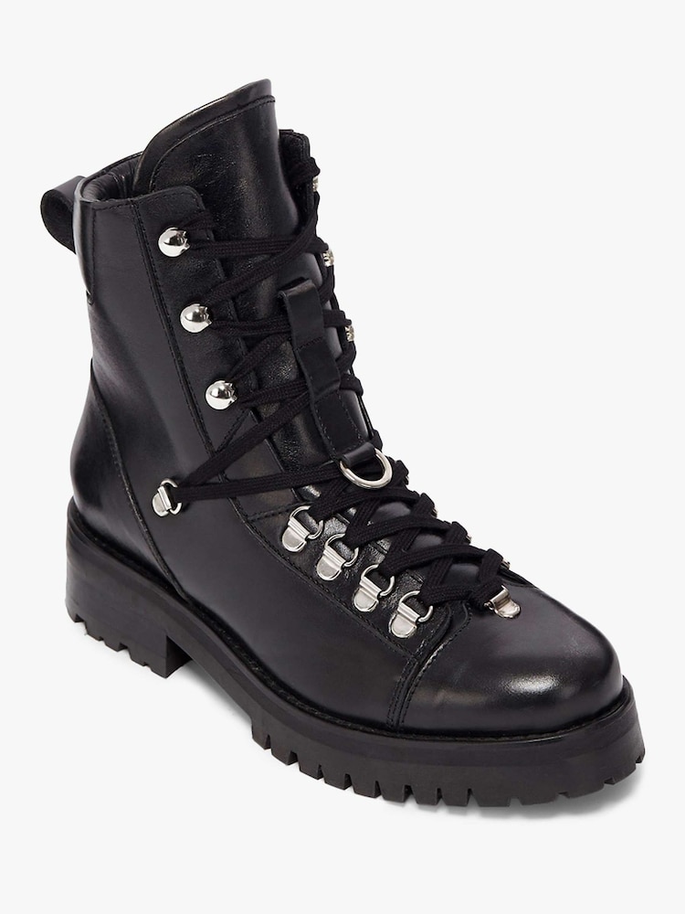 AllSaints Black Franka Ankle Calf Boots - Image 3 of 5
