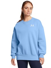 Under Armour Blue Oversized Icon Fleece Crew Sweatshirt - Image 1 of 5
