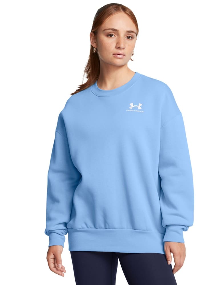 Under Armour Blue Oversized Icon Fleece Crew Sweatshirt - Image 1 of 5