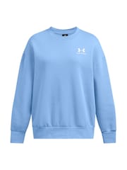 Under Armour Blue Oversized Icon Fleece Crew Sweatshirt - Image 4 of 5