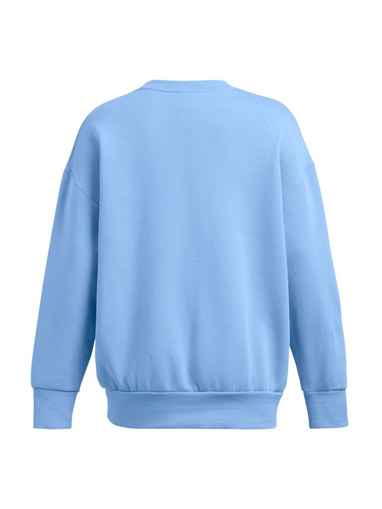 Under Armour Blue Oversized Icon Fleece Crew Sweatshirt - Image 5 of 5