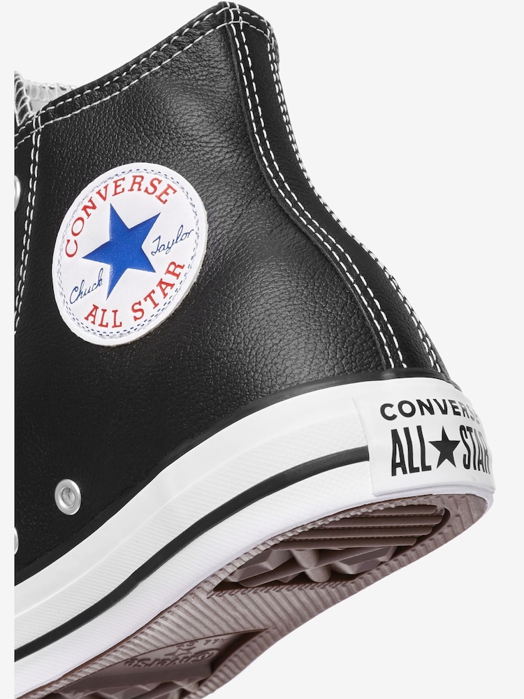 Converse Black Leather High Trainers - Image 11 of 14