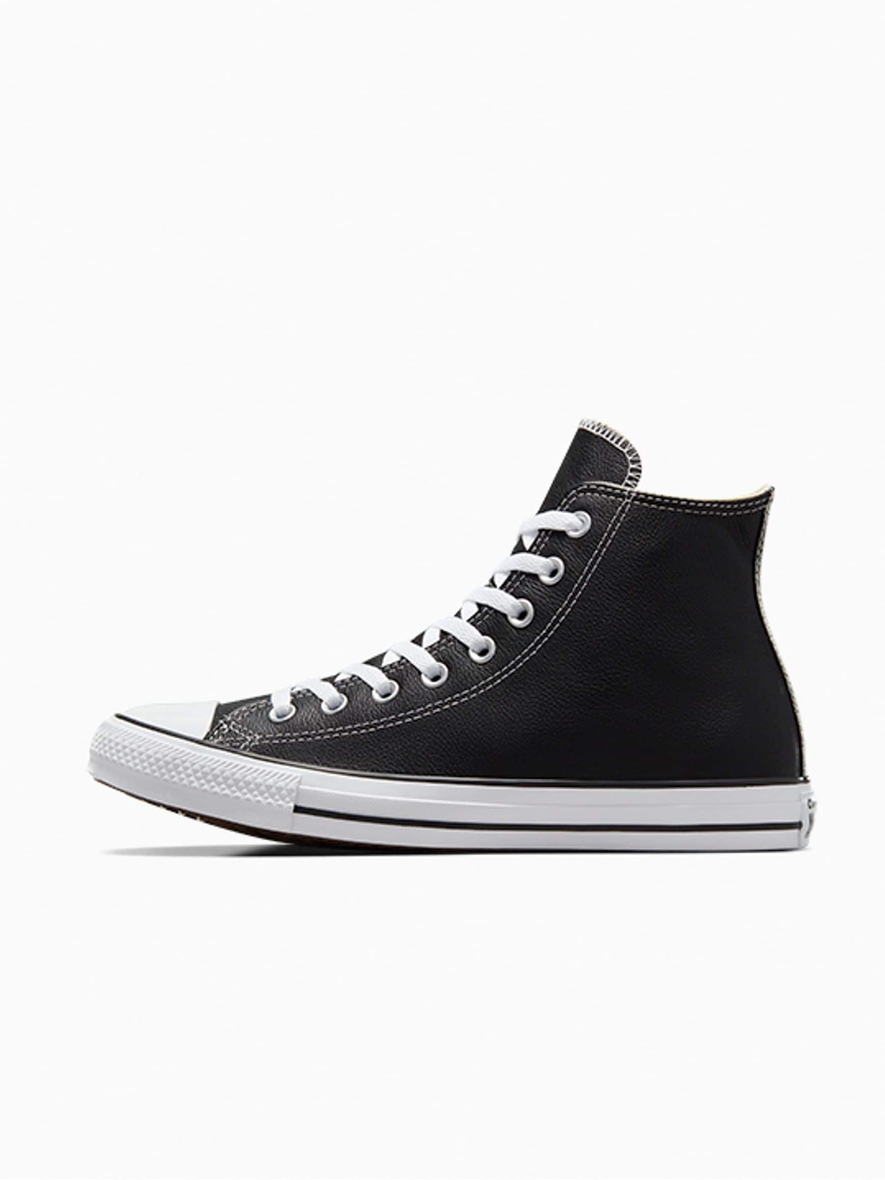 Buy Converse Black Leather High Trainers from Next USA
