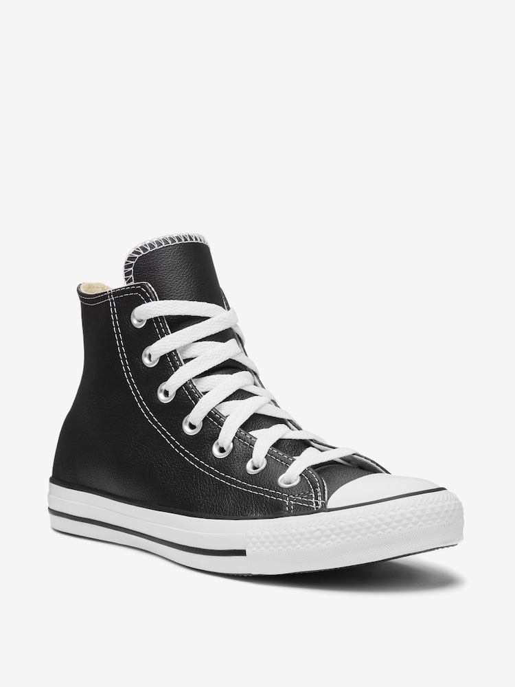 Converse Black Leather High Trainers - Image 4 of 14