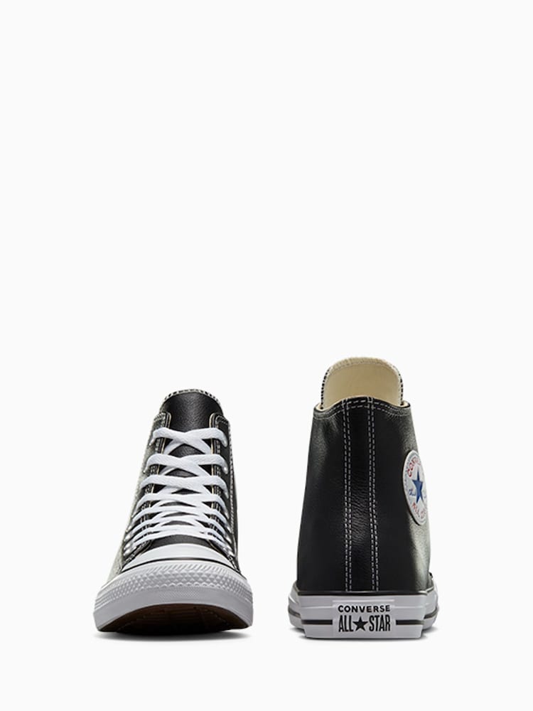 Converse Black Leather High Trainers - Image 9 of 14