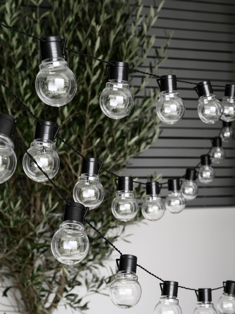 Black 40 Warm White LED Outdoor Festoon Line Lights 9.8M - Image 1 of 5