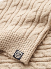 Superdry Safari Beige Marl Fitted Cable Crew Neck Jumper - Image 5 of 5