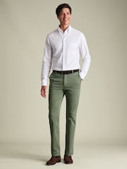 Charles Tyrwhitt Green Slim Fit Washed Chinos Trousers - Image 3 of 6