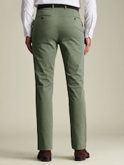 Charles Tyrwhitt Green Slim Fit Washed Chinos Trousers - Image 4 of 6