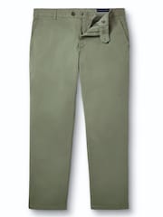 Charles Tyrwhitt Green Slim Fit Washed Chinos Trousers - Image 5 of 6