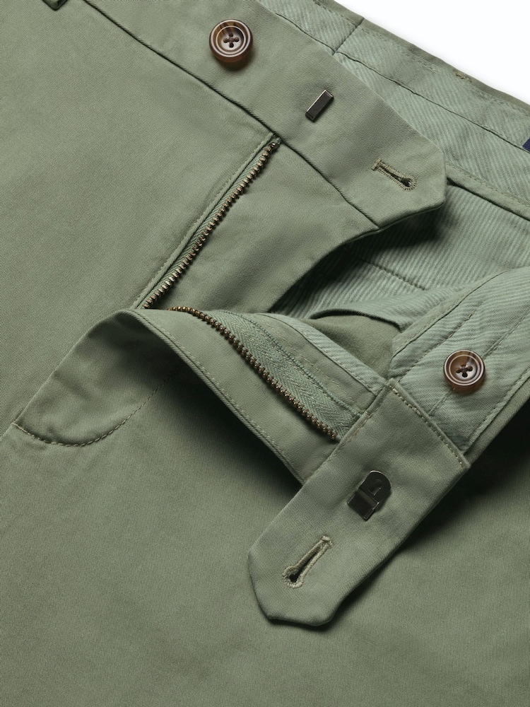 Charles Tyrwhitt Green Slim Fit Washed Chinos Trousers - Image 6 of 6 Charles Tyrwhitt Green Slim Fit Washed Chinos Trousers - Image 6 of 6