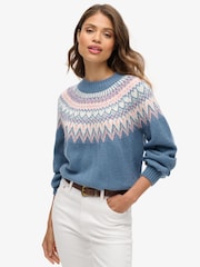 Superdry Ecru Multi Slouchy Pattern Jumper - Image 1 of 4