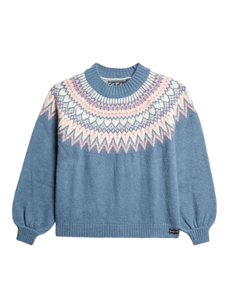 Superdry Ecru Multi Slouchy Pattern Jumper - Image 3 of 4