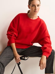 Red Heavy Weight Crew Neck Sweatshirt - Image 1 of 4