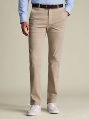 Charles Tyrwhitt Beige Slim Fit Washed Chinos Trousers - Image 1 of 5