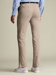 Charles Tyrwhitt Beige Slim Fit Washed Chinos Trousers - Image 2 of 5