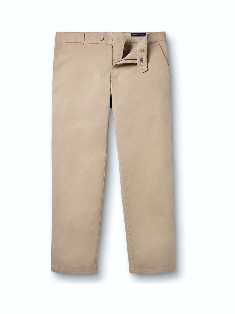 Charles Tyrwhitt Beige Slim Fit Washed Chinos Trousers - Image 5 of 5 Charles Tyrwhitt Beige Slim Fit Washed Chinos Trousers - Image 5 of 5