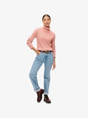 Superdry Dusty Rose Fitted Cable Roll Neck Jumper - Image 2 of 5