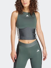 adidas Green Hyperglam Shine Training Crop Tank Top - Image 1 of 5