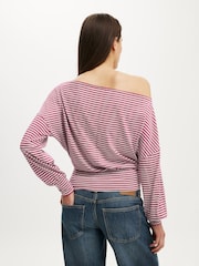 Cotton On Purple Sage Off Shoulder Long Sleeve Top - Image 3 of 4