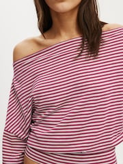 Cotton On Purple Sage Off Shoulder Long Sleeve Top - Image 4 of 4