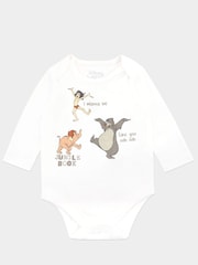Character White/Cream Baby Jungle Book 100% Cotton Sleepsuit Bodysuit Hat And Bib Set - Image 2 of 5