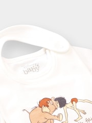 Character White/Cream Baby Jungle Book 100% Cotton Sleepsuit Bodysuit Hat And Bib Set - Image 5 of 5
