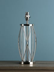 Laura Ashley Chrome Beckworth Polished Lattice Table Lamp Base - Image 1 of 5