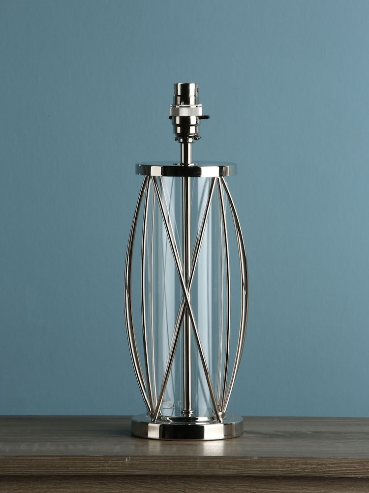 Laura Ashley Chrome Beckworth Polished Lattice Table Lamp Base - Image 1 of 5