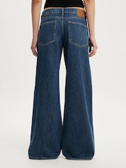 Cotton On Navy Blue Low Rise Wide Jeans - Image 6 of 9