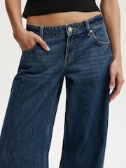 Cotton On Navy Blue Low Rise Wide Jeans - Image 8 of 9