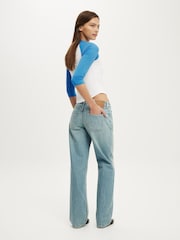 Cotton On Blue Low Rise Straight Jeans - Image 3 of 7
