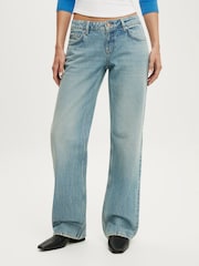 Cotton On Blue Low Rise Straight Jeans - Image 4 of 7