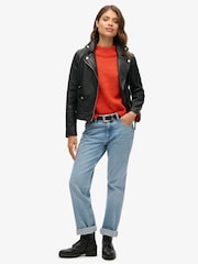 Superdry Grenadine Orange Essential Mock Neck Jumper - Image 2 of 5